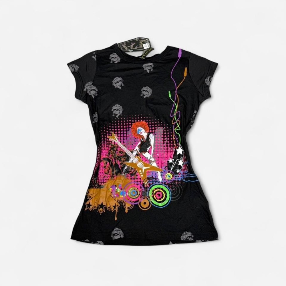 Deadstock Vintage y2k Living Dead Souls black multicolour short sleeve baby tee